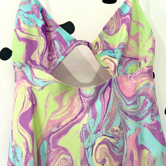 Zara SMALL Women's Purple, Yellow, Blue, Green Dress - Picture 5 of 7